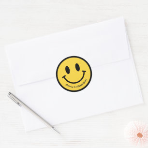 "One Happy Dude" Retro 1st Birthday Party Classic Round Sticker