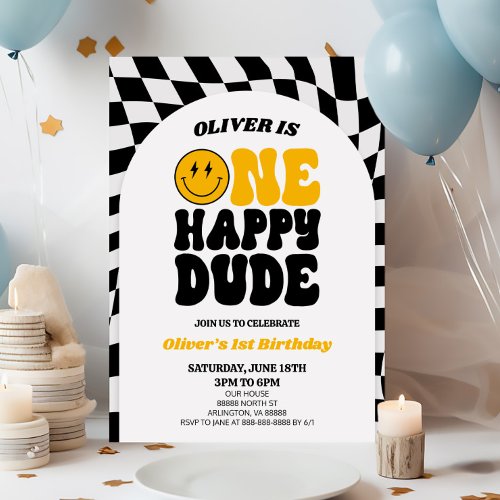 One Happy Dude Retro Arch First 1st Birthday Party
