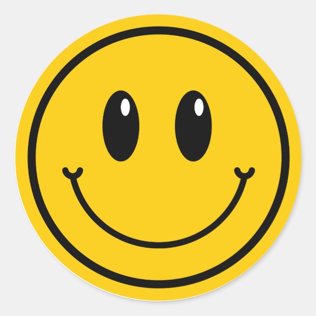 One Happy Dude Smile Emoji First Birthday  Classic Round Sticker (Front)