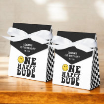 One Happy Dude Smile Face Boy First Birthday Favor Boxes