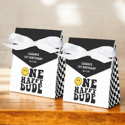 One Happy Dude Smile Face Boy First Birthday Favor Boxes