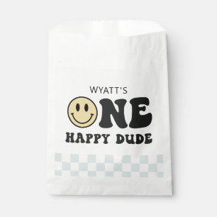 One Happy Dude Smile Face First Birthday Favor Bag