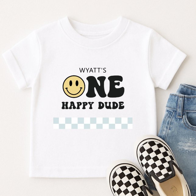 One Happy Dude Smile Face First Birthday Toddler T-shirt (Creator Uploaded)