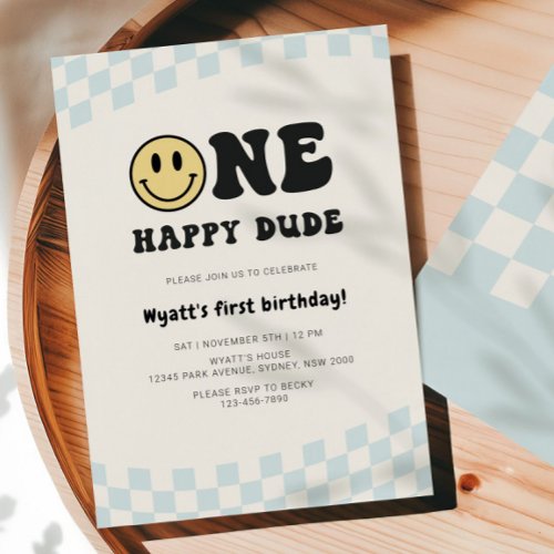 One Happy Dude Smiley 1st Birthday