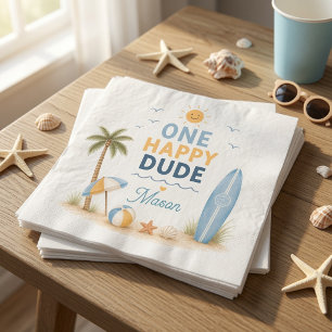 One Happy Dude Surf Beach Birthday Party Napkins