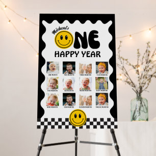 One Happy Dude Wavy Photo Sign 1st Birthday