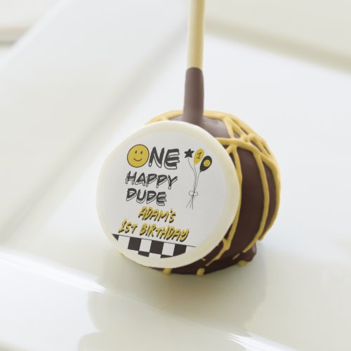 One Happy Dude Yellow Smile First 1st Boy Birthday Cake Pops