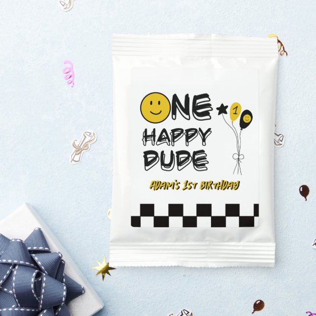 One Happy Dude Yellow Smile First 1st Boy Birthday Margarita Drink Mix (Packets)