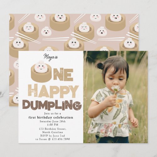 One Happy Dumpling Invite 1st First Birthday Photo