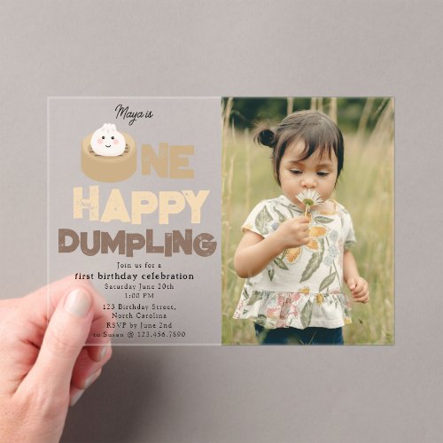 One Happy Dumpling Invite 1st First Birthday Photo