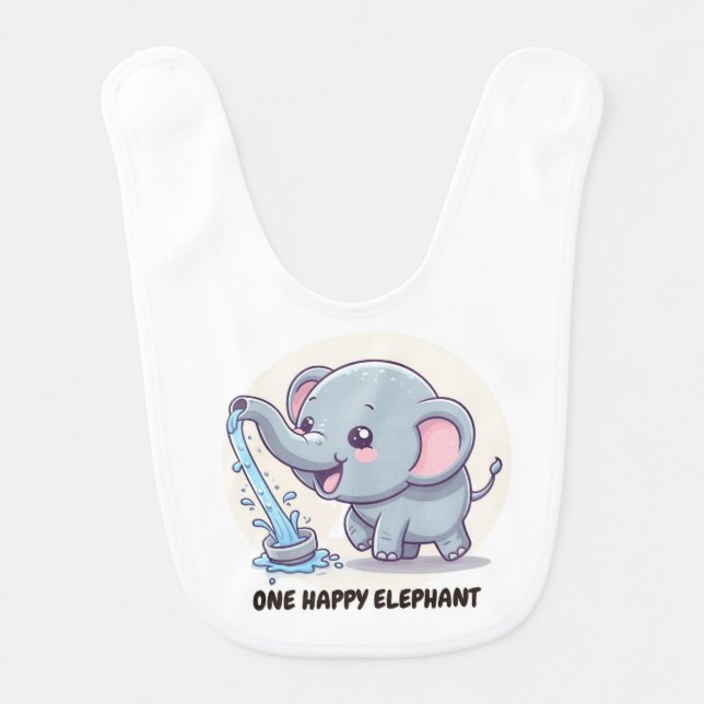 One Happy Elephant - Trunk Full of Fun Baby Bib (Front)
