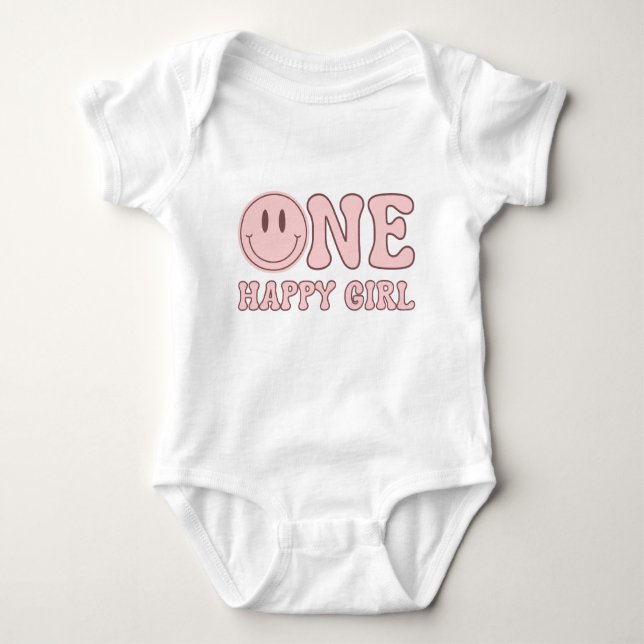 One Happy Girl  Baby Bodysuit (Front)