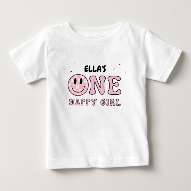ONE HAPPY GIRL BABY T-Shirt (Front)