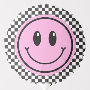 One Happy Girl Pink Happy Face Birthday Balloon