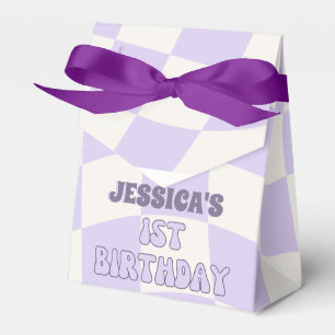 One Happy Girl Retro 1st Birthday Party Favor Box