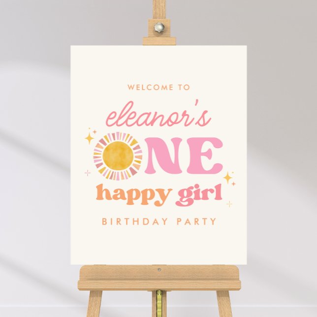 One Happy Girl Sun 1st Birthday Welcome Sign (Creator Uploaded)