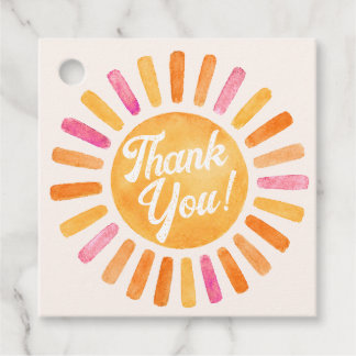 One Happy Girl Sunshine 1st Birthday Favor Tags