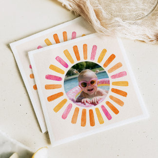 One Happy Girl Sunshine 1st Birthday Napkins