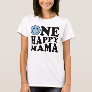 One Happy Mama   Blue Matching One Family Birthday T-Shirt
