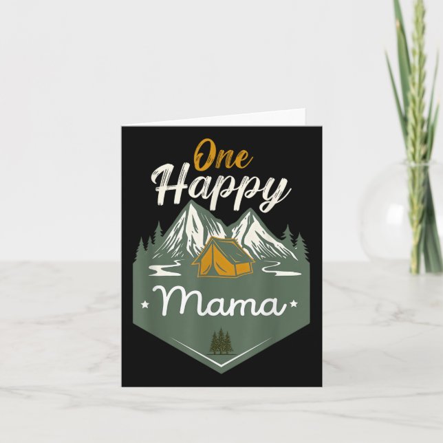 One Happy Mama Funny Camper Birthday Family Matchi Card (Front)