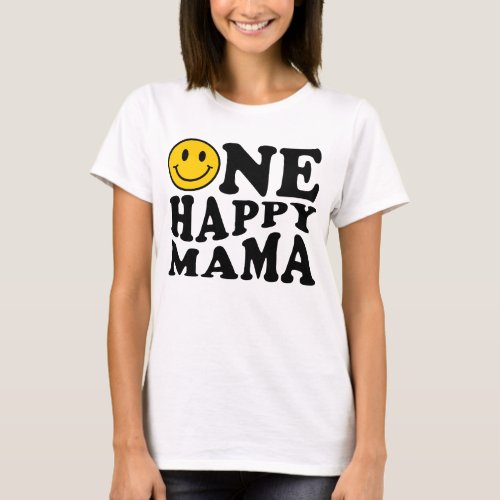 One Happy Mama Yellow Matching One Family Birthday T_Shirt