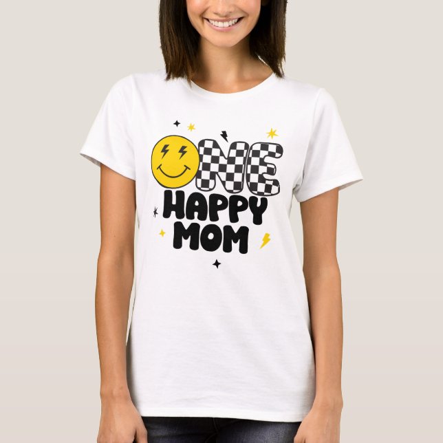 ONE Happy Mom of Birthday Boy Shirt (Front)