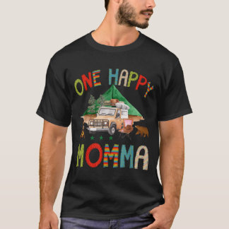 One Happy Momma Camper 1st Birthday Boy Camping T-Shirt