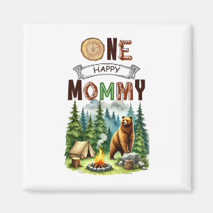 One Happy Mommy Camper First Birthday Camping Bear Magnet
