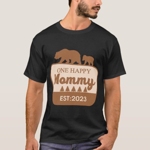 One Happy Mommy Happy Camper Matching Family Birth T_Shirt
