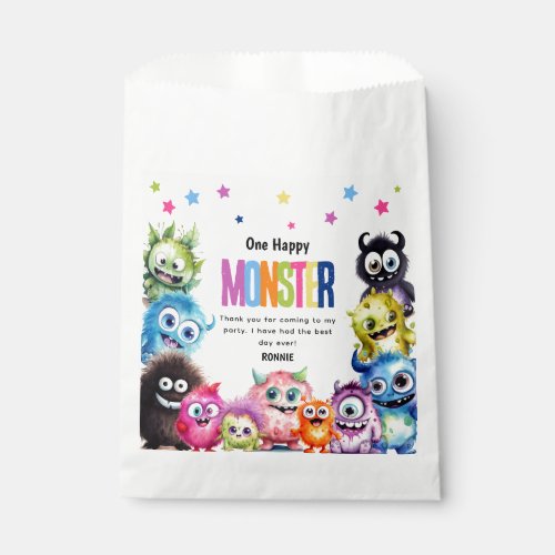 One Happy Monster Kids Thank You Favor Bag