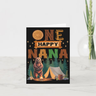One Happy Nana Camper 1st Birthday Camng Bear  Card