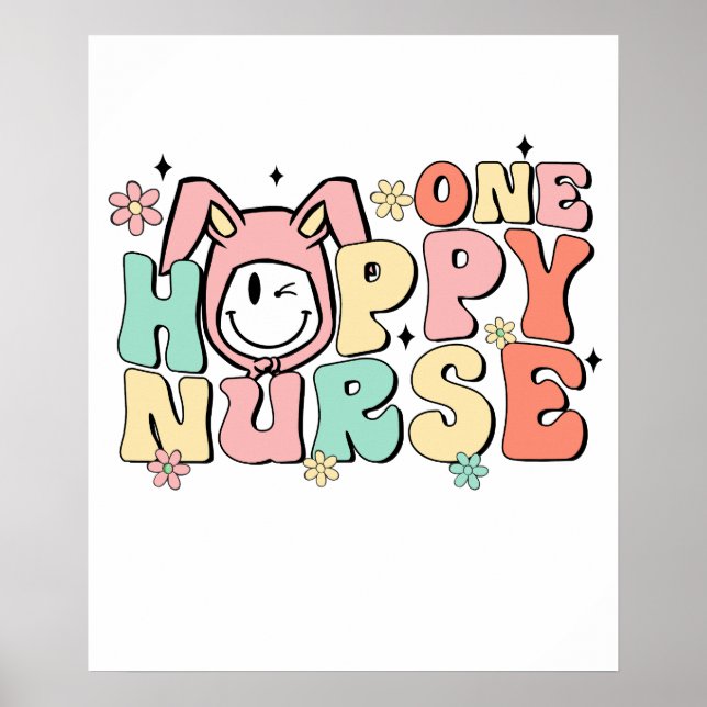 one happy nurse, retro, vintage poster (Front)