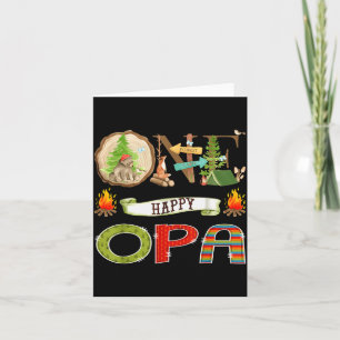 One Happy Opa Camper 1st Birthday Camng Bear Card