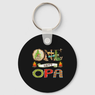 One Happy Opa Camper 1st Birthday Camng Bear  Keychain