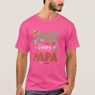 One Happy Papa Camper First Birthday Camping Party T-Shirt