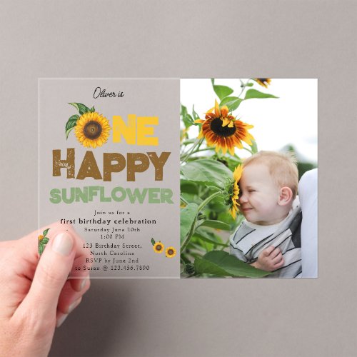One Happy Sunflower 1st Summer Birthday Photo