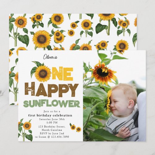 One Happy Sunflower 1st Summer Birthday Photo