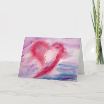 One Heart Holiday Card by aftermyart at Zazzle