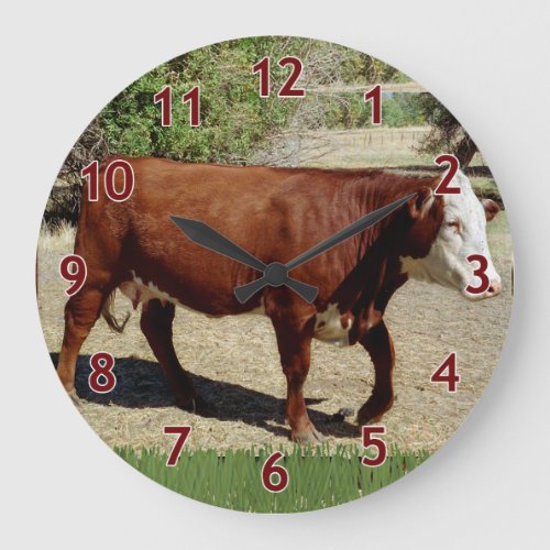 One Heifer Cow Large Clock