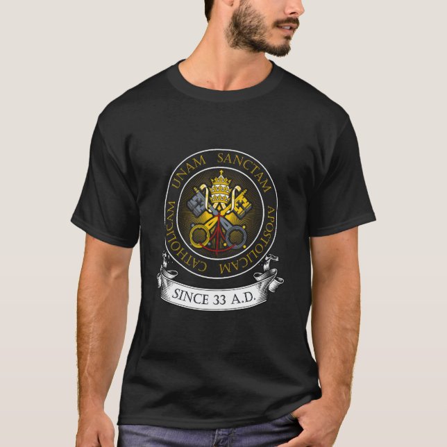 One Holy Catholic Apostolic Church Catholic Latin T-Shirt (Front)