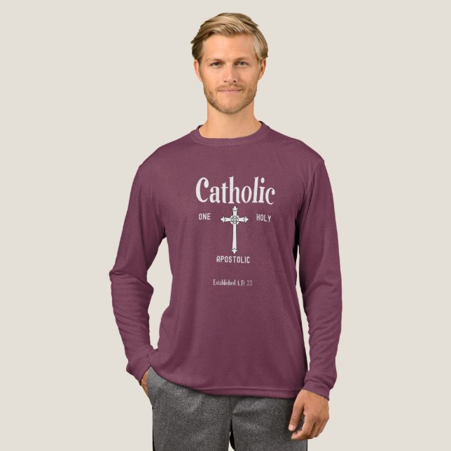 One Holy Catholic Apostolic Church Tri-Blend Shirt (Full Front)
