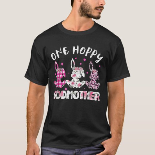 One Hoppy Godmother Easter Bunny Leopard Plaid Cos T_Shirt