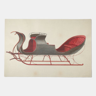 One Horse Open Sleigh - Christmas Doormat