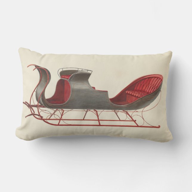 One Horse Open Sleigh - Christmas Lumbar Pillow (Front)