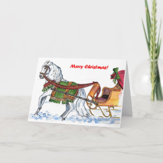 One Horse Open Sleigh Holiday Card