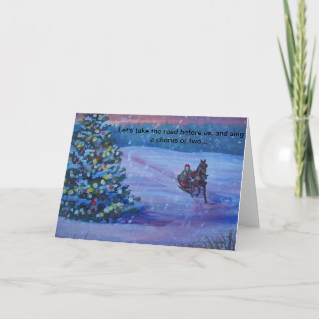 One Horse Sleigh Christmas Card (Front)
