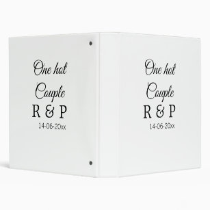 One hot add couple name initial letter text date 3 ring binder
