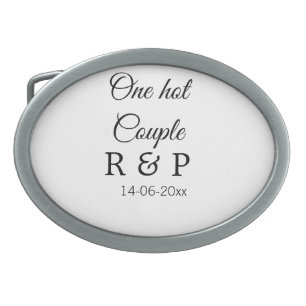 One hot add couple name initial letter text date belt buckle