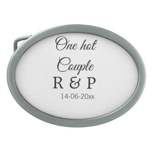 One hot add couple name initial letter text date belt buckle