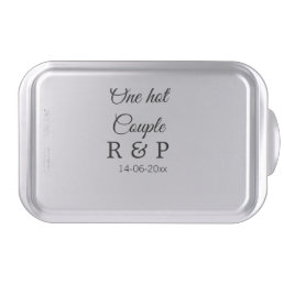 One hot add couple name initial letter text date cake pan